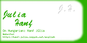 julia hanf business card